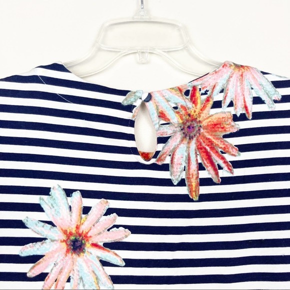 French Connection Navy Striped Floral Dress - Picture 7 of 8